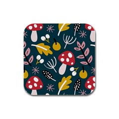 Autumn Nature Sheets Forest Rubber Square Coaster (4 Pack) by Amaryn4rt