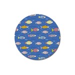 Sea Fish Blue Submarine Animals Magnet 3  (Round) Front