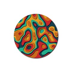 Paper Cut Abstract Pattern Rubber Coaster (round) by Amaryn4rt