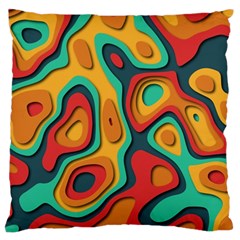 Paper Cut Abstract Pattern Large Cushion Case (one Side) by Amaryn4rt