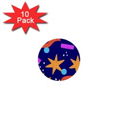 Star Abstract Pattern Wallpaper 1  Mini Buttons (10 Pack)  by Amaryn4rt