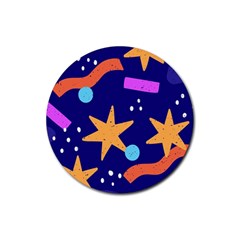 Star Abstract Pattern Wallpaper Rubber Coaster (round) by Amaryn4rt