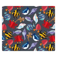 Sea Animals Pattern Wallpaper Fish Double Sided Flano Blanket (small) 