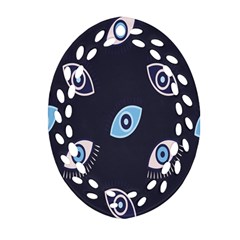 Eyes Evil Eye Blue Pattern Ornament (oval Filigree) by artworkshop