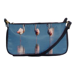 Flamingo Birds Plumage Sea Water Shoulder Clutch Bag by artworkshop