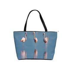 Flamingo Birds Plumage Sea Water Animal Exotic Classic Shoulder Handbag by artworkshop