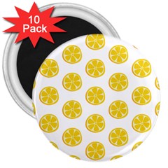 Fruit Food Juicy Organic Yellow 3  Magnets (10 Pack)  by Wegoenart