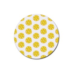 Fruit Food Juicy Organic Yellow Rubber Coaster (Round)