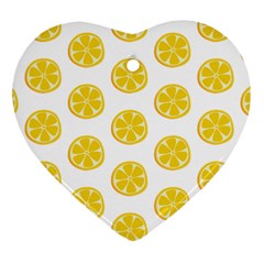 Fruit Food Juicy Organic Yellow Heart Ornament (Two Sides)