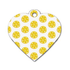 Fruit Food Juicy Organic Yellow Dog Tag Heart (Two Sides)