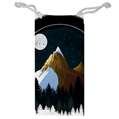 Mountains Forest Moon Stars View Jewelry Bag