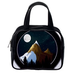 Mountains Forest Moon Stars View Classic Handbag (One Side)