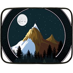 Mountains Forest Moon Stars View Fleece Blanket (Mini)