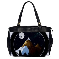 Mountains Forest Moon Stars View Oversize Office Handbag