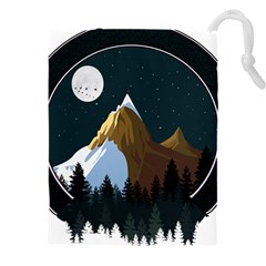 Mountains Forest Moon Stars View Drawstring Pouch (4XL)