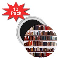 Books Shelves Bookshelves Bookcase 634 1 75  Magnets (10 Pack)  by Wegoenart