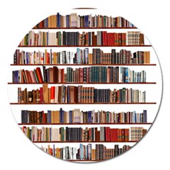 Books Shelves Bookshelves Bookcase 634 Magnet 5  (round) by Wegoenart