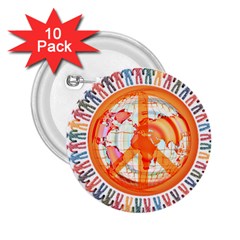 Illustrations People Peacemankindsilhouettes 2 25  Buttons (10 Pack) 