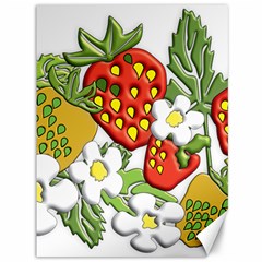 Strawberries Berry Strawberry Leaves Canvas 36  X 48  by Wegoenart