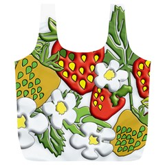 Strawberries Berry Strawberry Leaves Full Print Recycle Bag (xl) by Wegoenart