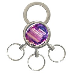 Purple Stripes Agate 3-ring Key Chain