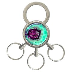 Glowing Blue And Purple Agate 3-ring Key Chain