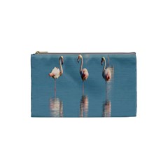 Flamingo Birds Plumage Sea Water Animal Exotic Cosmetic Bag (small) by artworkshop