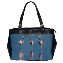 Flamingo Birds Plumage Sea Water Animal Exotic Oversize Office Handbag by artworkshop