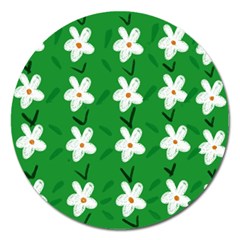 Flowers Art Pattern Floral Magnet 5  (round)