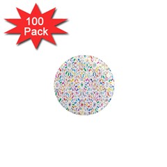 Flowery Floral Abstract Decorative Ornamental 1  Mini Magnets (100 pack) 