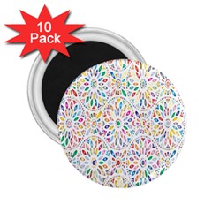 Flowery Floral Abstract Decorative Ornamental 2.25  Magnets (10 pack) 