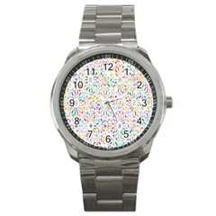 Flowery Floral Abstract Decorative Ornamental Sport Metal Watch