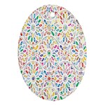 Flowery Floral Abstract Decorative Ornamental Oval Ornament (Two Sides) Back