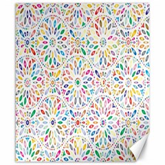 Flowery Floral Abstract Decorative Ornamental Canvas 8  x 10 