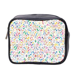 Flowery Floral Abstract Decorative Ornamental Mini Toiletries Bag (Two Sides)