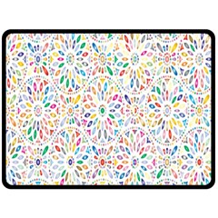 Flowery Floral Abstract Decorative Ornamental Double Sided Fleece Blanket (large)  by artworkshop