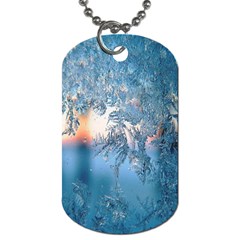 Frost Winter Morning Snow Season White Holiday Dog Tag (one Side) by artworkshop