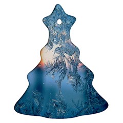 Frost Winter Morning Snow Season White Holiday Christmas Tree Ornament (Two Sides)