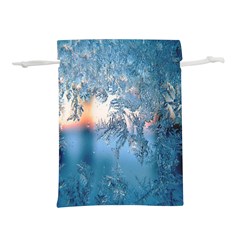 Frost Winter Morning Snow Season White Holiday Lightweight Drawstring Pouch (l) by artworkshop