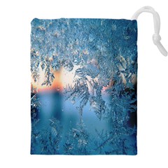 Frost Winter Morning Snow Season White Holiday Drawstring Pouch (5XL)