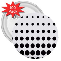 Halftone Pattern Dot Modern Retro Texture Circle 3  Buttons (100 Pack)  by artworkshop