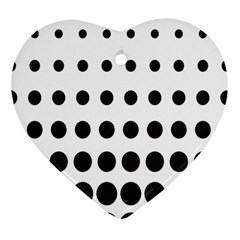 Halftone Pattern Dot Modern Retro Texture Circle Heart Ornament (two Sides) by artworkshop