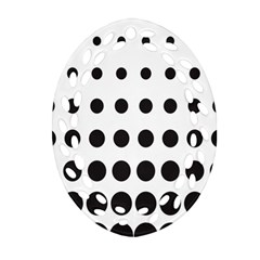 Halftone Pattern Dot Modern Retro Texture Circle Oval Filigree Ornament (two Sides) by artworkshop