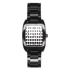 Halftone Pattern Dot Modern Retro Texture Circle Stainless Steel Barrel Watch by artworkshop