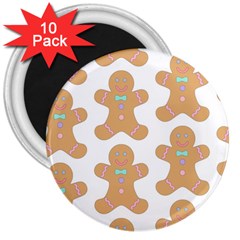 Happy Birthday Pattern Christmas Biscuits Pastries 3  Magnets (10 Pack)  by artworkshop