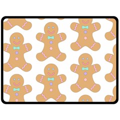 Happy Birthday Pattern Christmas Biscuits Pastries Fleece Blanket (large)  by artworkshop