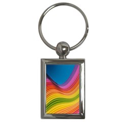  Rainbow Pattern Lines Key Chain (rectangle)