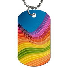  Rainbow Pattern Lines Dog Tag (one Side) by artworkshop