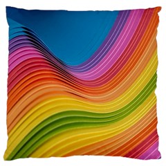  Rainbow Pattern Lines Large Cushion Case (one Side) by artworkshop