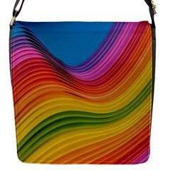  Rainbow Pattern Lines Flap Closure Messenger Bag (s) by artworkshop